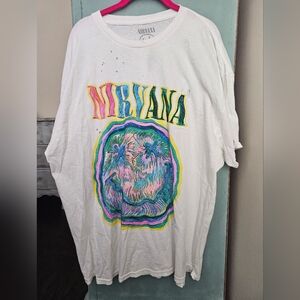 Urban Outfitters Nirvana Oversized Distressed Graphic Band Tee